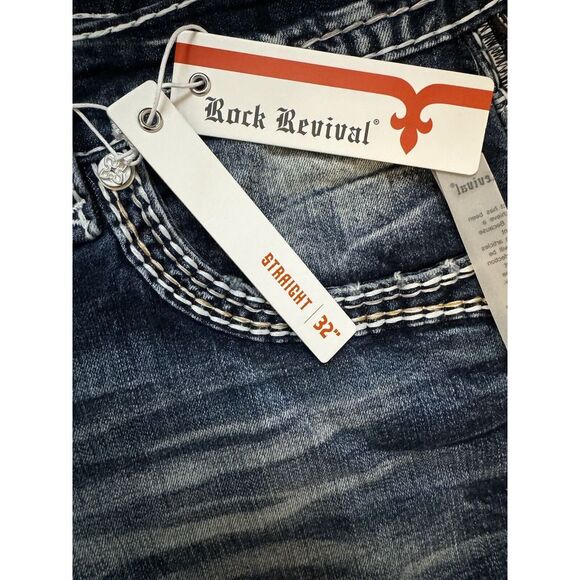 Rock Revival Blue Slim Straight Jeans this a brand new jeans never wear it - Picture 9 of 17